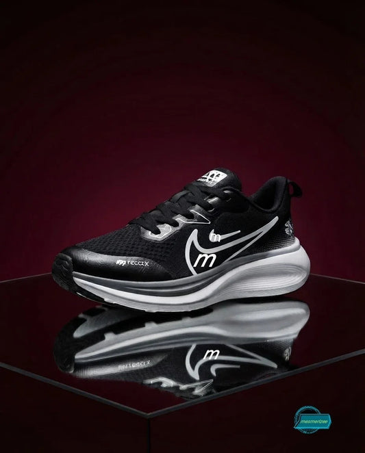 Ultra-Comfort Premium Running Mesh Sneakers for Men in Black and White