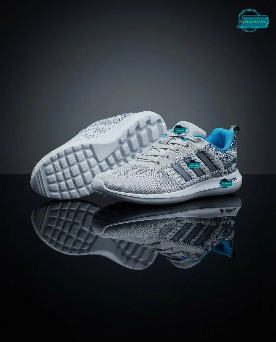 Light grey Mesmerizee premium running mesh sneakers for men