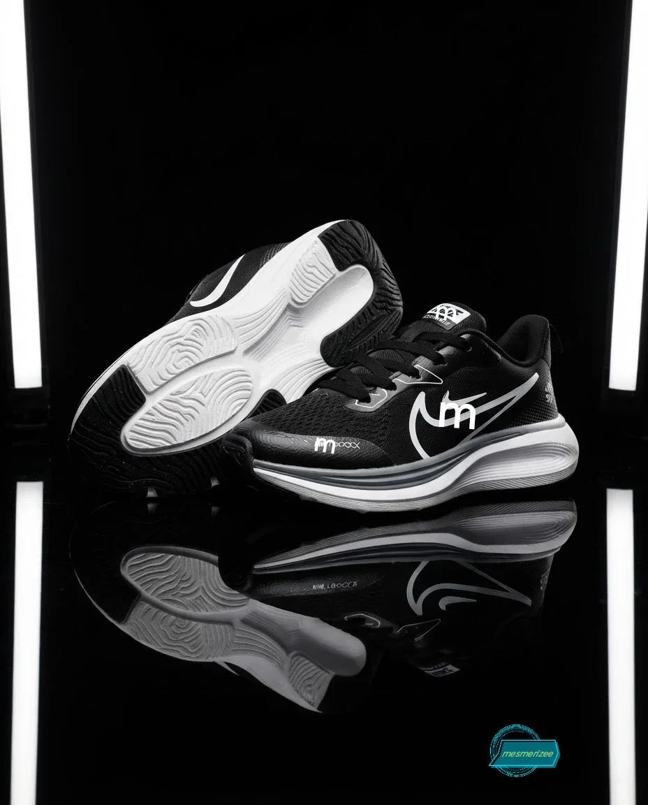 Nk 086-blk/white ultra-comfort premium running mesh sneakers for men