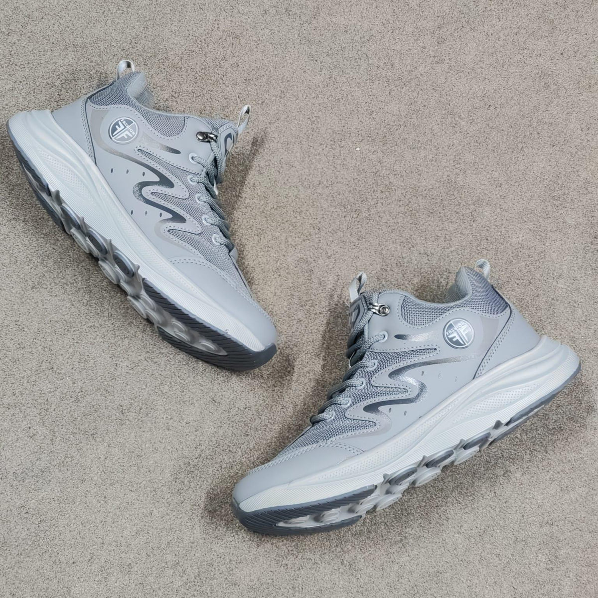 Grey Mesmerizeecom ultra-comfort premium running mesh sneakers for men.