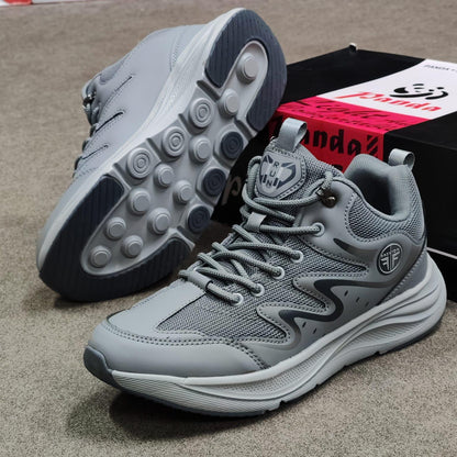 Grey Mesmerizeecom premium running mesh sneakers for men with cushioned soles.