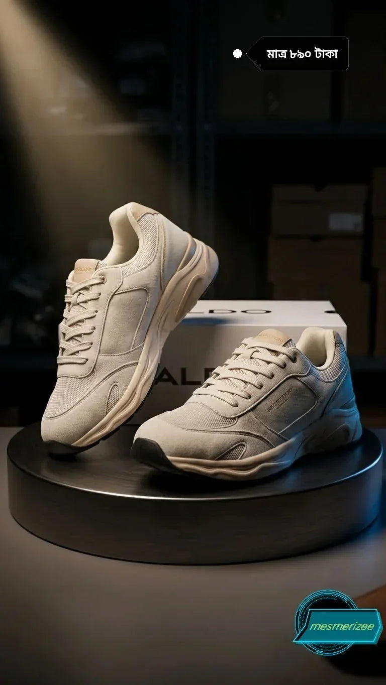 Mesmerizeecom Ultra-Comfort Premium Light Ash running mesh sneakers for men.
