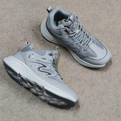 Grey Mesmerizeecom premium running mesh sneakers for men with thick cushioned soles.